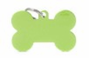 My Family USA Pet Tag - Basic Aluminum - Bone Green- XL