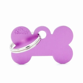 My Family USA Pet Tag - Basic Aluminum - Bone Purple - Small