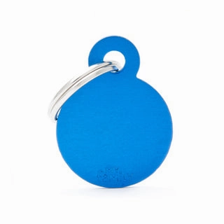 My Family USA Pet Tag - Basic Aluminum - Circle Blue - Small