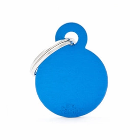 My Family USA Pet Tag - Basic Aluminum - Circle Blue - Small