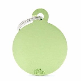 My Family USA Pet Tag - Basic Aluminum - Circle Green - Large