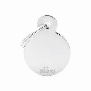 My Family USA Pet Tag - Basic Chrome - Circle Chromed Brass - Small