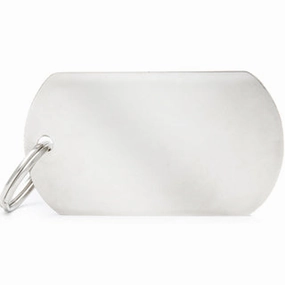 My Family USA Pet Tag - Basic Chrome - Military - Large