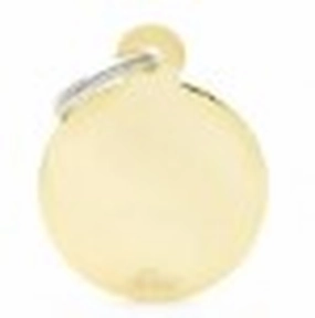 My Family USA Pet Tag - Basic Gold - Circle Golden Brass - Small