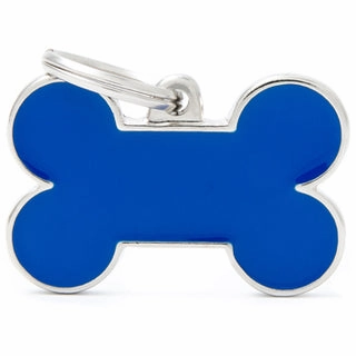 My Family USA Pet Tag - Basic Handmade Apoxie - Bone Blue - Large