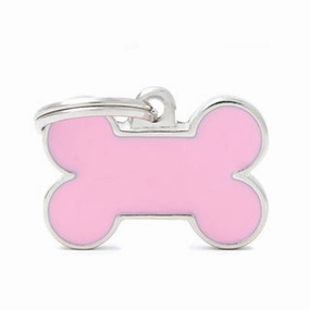 My Family USA Pet Tag - Basic Handmade Apoxie - Bone Pink - Small