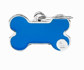 My Family USA Pet Tag - Basic Handmade Apoxie- Bone Blue- Small