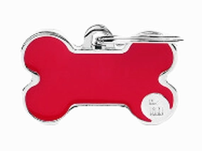 My Family USA Pet Tag - Basic Handmade Apoxie- Bone Red- Small