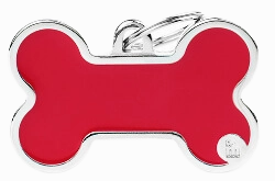 My Family USA Pet Tag - Basic Handmade Apoxie- Bone Red- XL