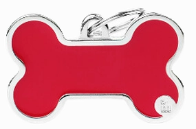 My Family USA Pet Tag - Basic Handmade Apoxie- Bone Red- XL