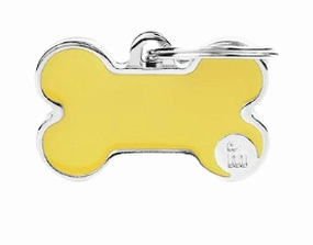 My Family USA Pet Tag - Basic Handmade Apoxie- Bone Yellow- Small