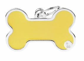 My Family USA Pet Tag - Basic Handmade Apoxie- Bone Yellow- XL