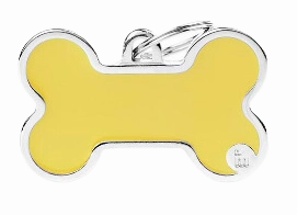 My Family USA Pet Tag - Basic Handmade Apoxie- Bone Yellow- XL