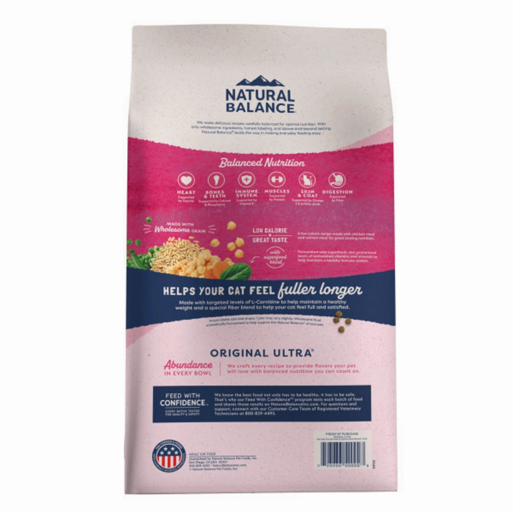 Natural Balance Original Ultra Fat Cats Chicken Meal & Salmon Meal Recipe Dry Cat Food