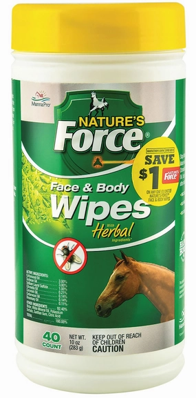 Nature's Force Face & Body Pest Preventative Wipes for Horses