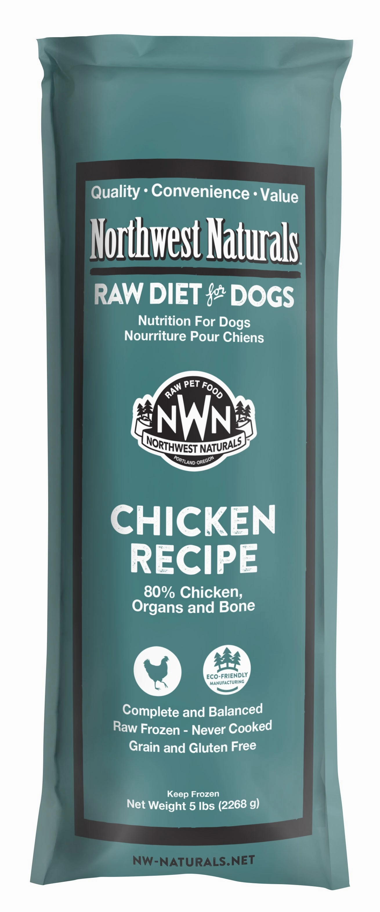 Northwest Naturals Frozen Raw Chubs - Chicken - 5lb