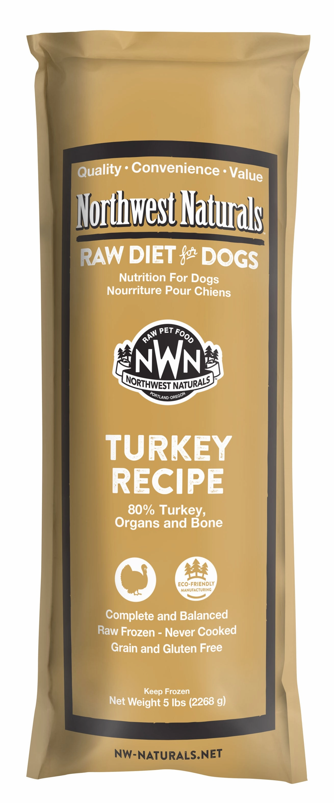 Northwest Naturals Frozen Raw Chubs - Turkey - 5lb