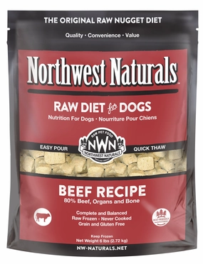Northwest Naturals Frozen Raw Nuggets - Beef - 6lb Bag