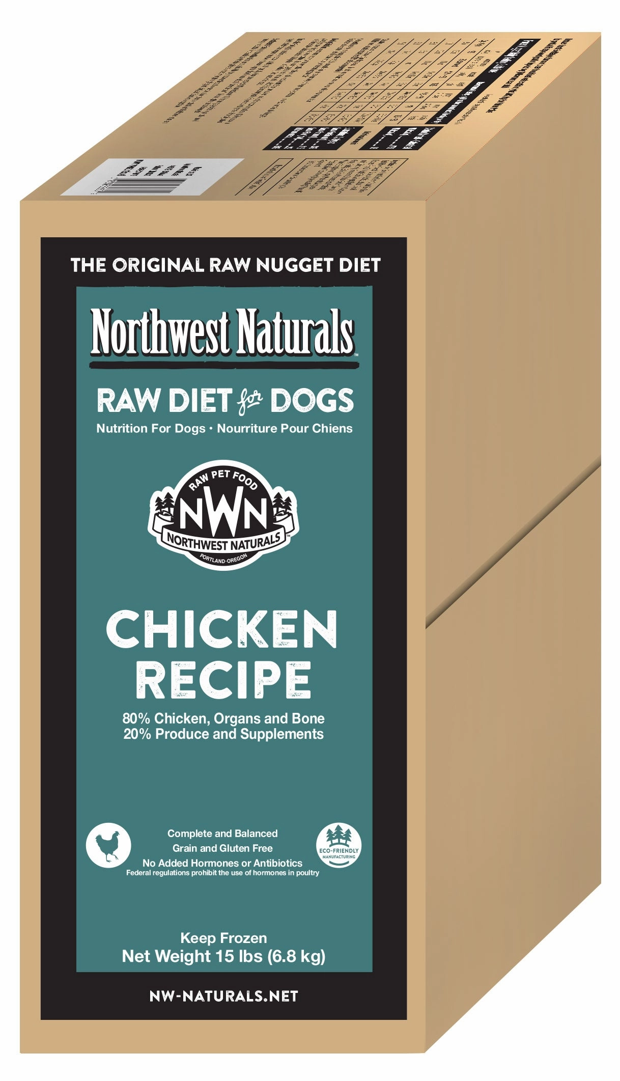 Northwest Naturals Frozen Raw Nuggets - Chicken - 15lb Box