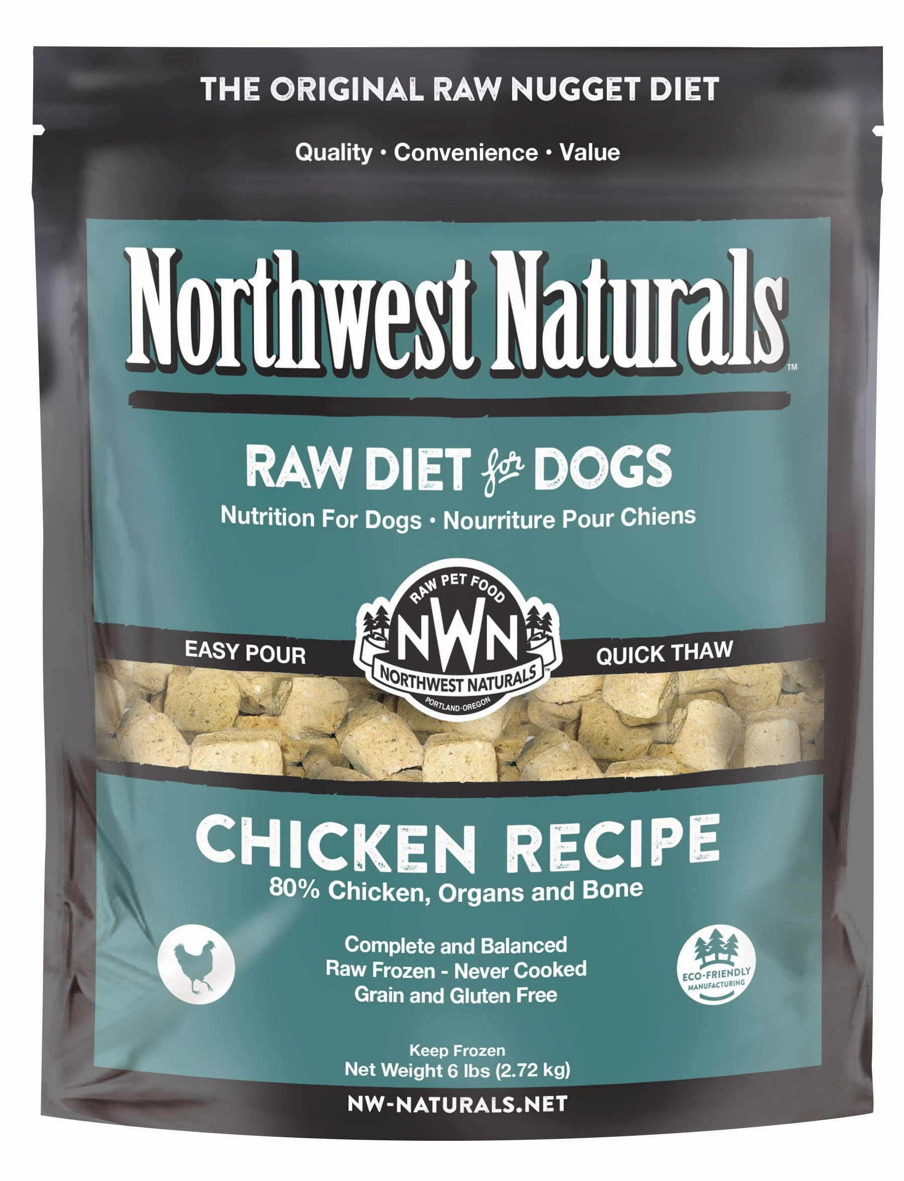 Northwest Naturals Frozen Raw Nuggets - Chicken - 6lb Bag