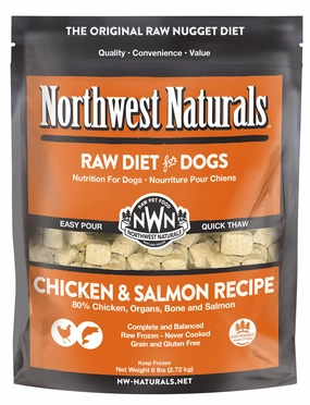 Northwest Naturals Frozen Raw Nuggets - Chicken & Salmon - 6lb Bag