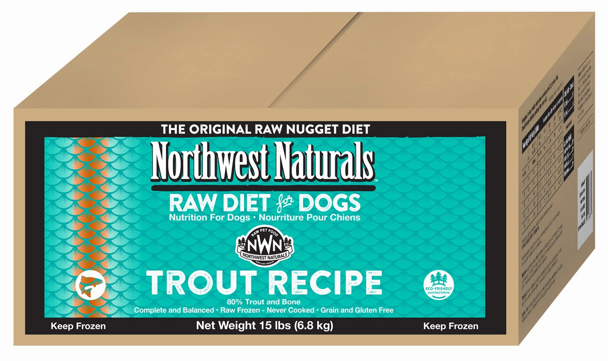 Northwest Naturals Frozen Raw Nuggets - Trout - 15lb Box