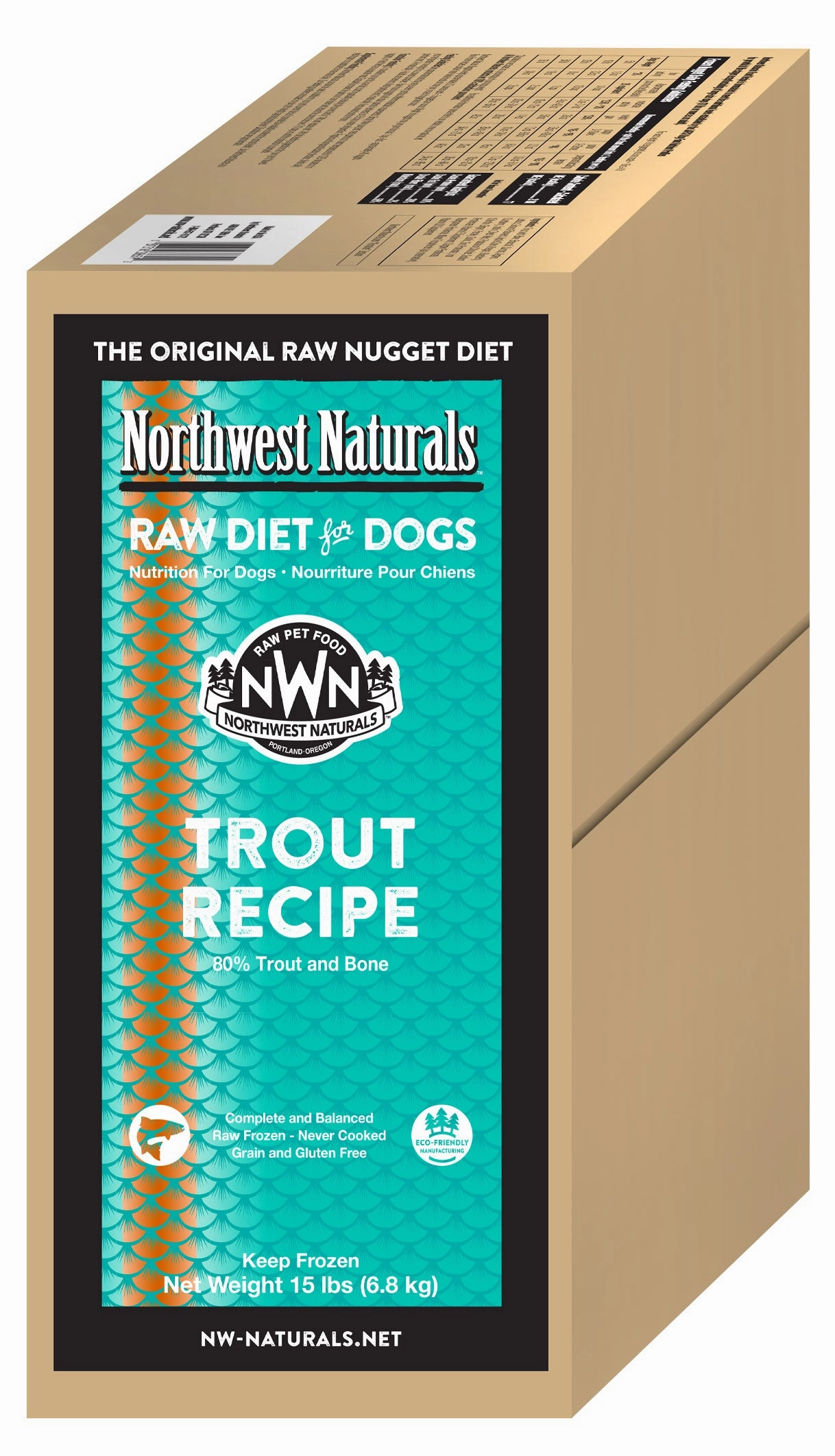 Northwest Naturals Frozen Raw Nuggets - Trout - 15lb Box