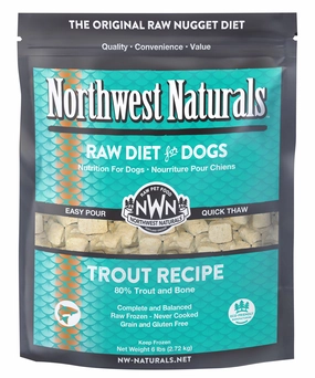 Northwest Naturals Frozen Raw Nuggets - Trout - 6lb Bag