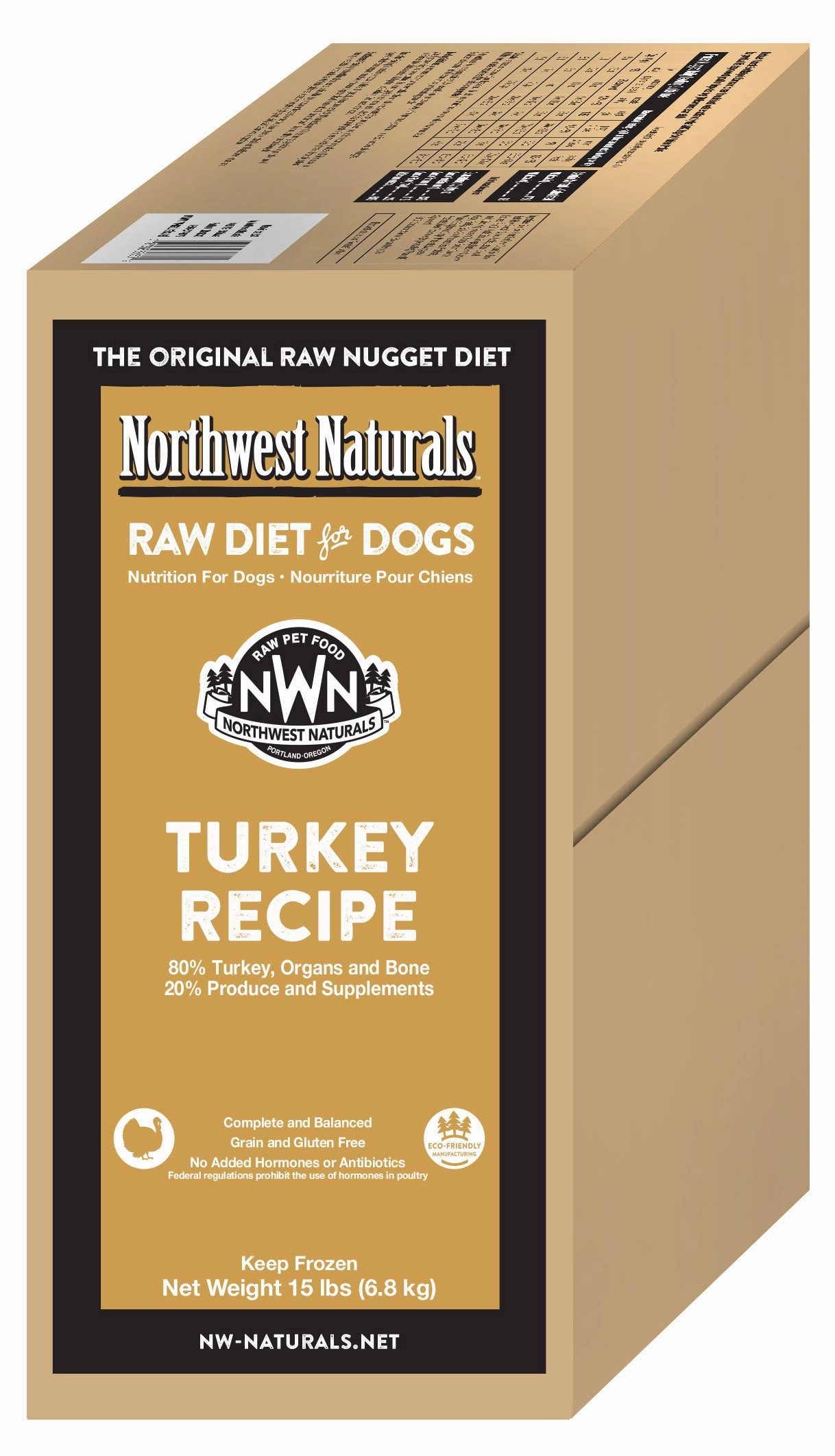 Northwest Naturals Frozen Raw Nuggets - Turkey - 15lb Box