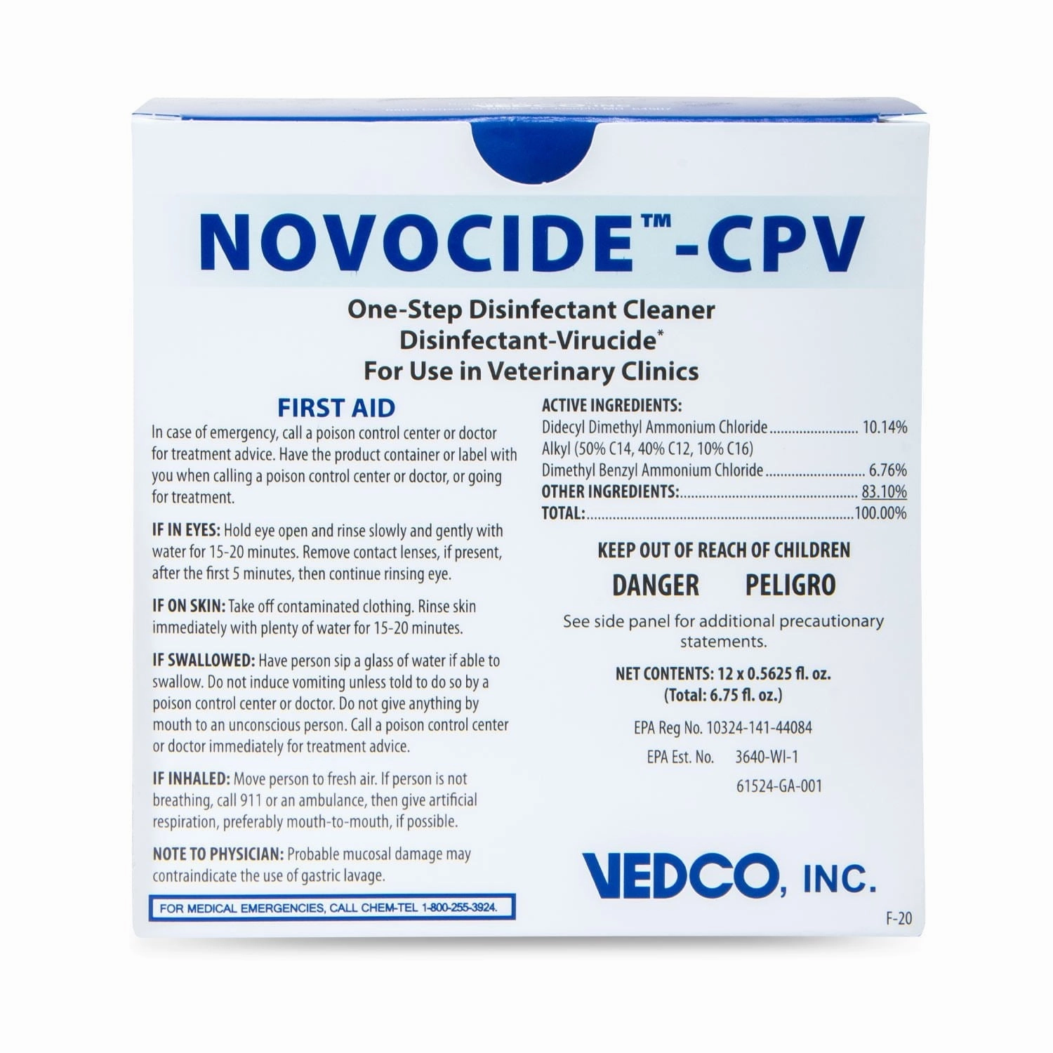 Novocide CPV, 12 Pack - One-Step Disinfectant Cleaner