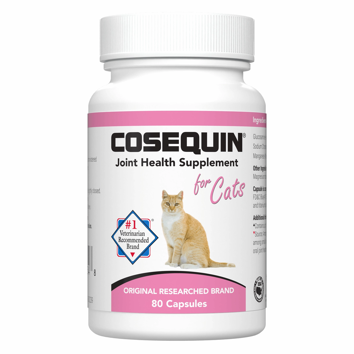 Nutramax Cosequin Joint Health with With Glucosamine and Chondroitin Supplement for Cats, 80 Capsules