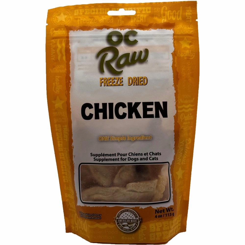 OC Raw Chicken Grain-Free Freeze-Dried Raw Treats For Cats & Dogs 4oz