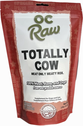 OC Raw Frozen Dog & Cat Food Meaty Rox - Totally Cow 2lb Bag