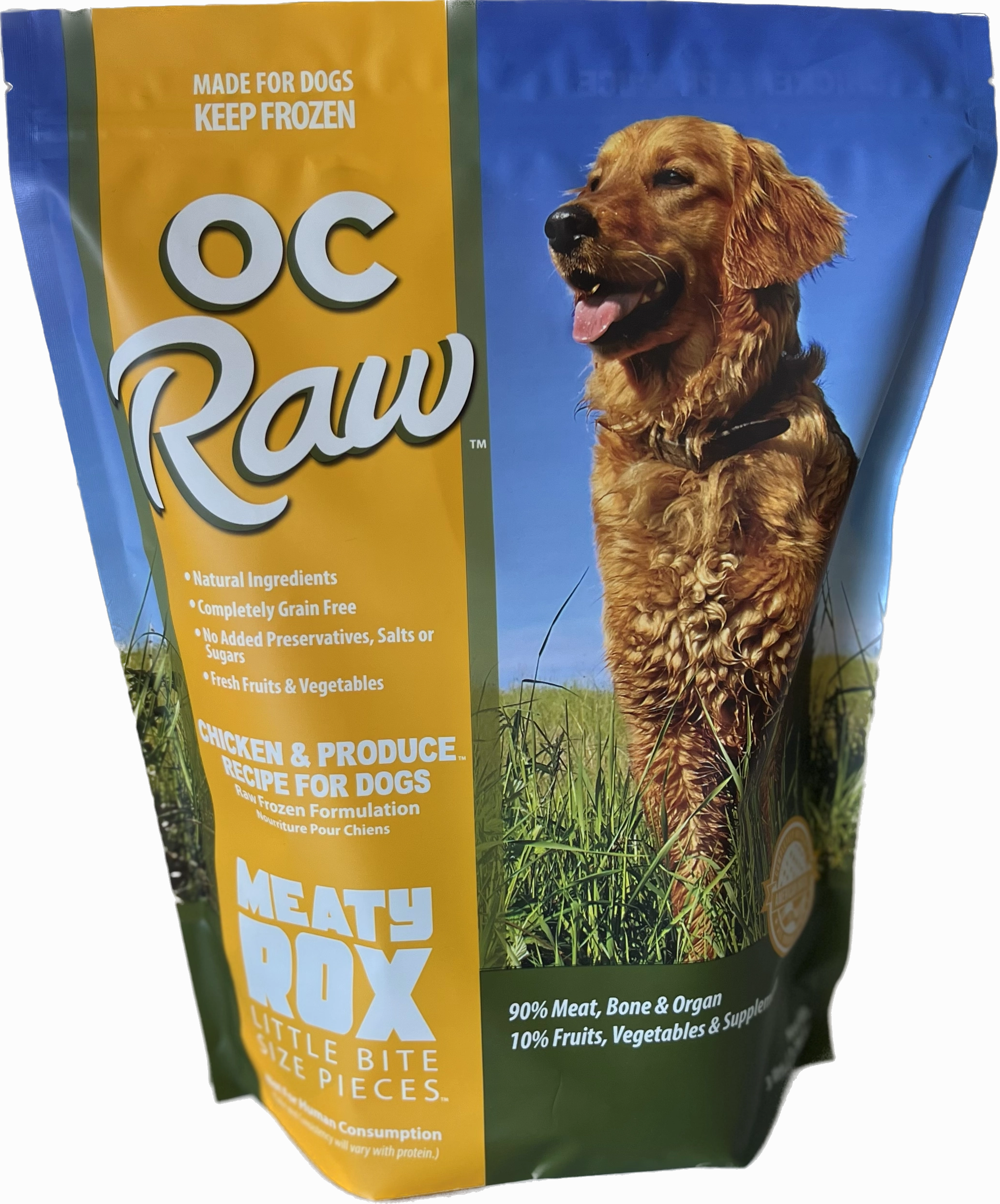 OC Raw Frozen Dog Food Meaty Rox - Chicken & Produce