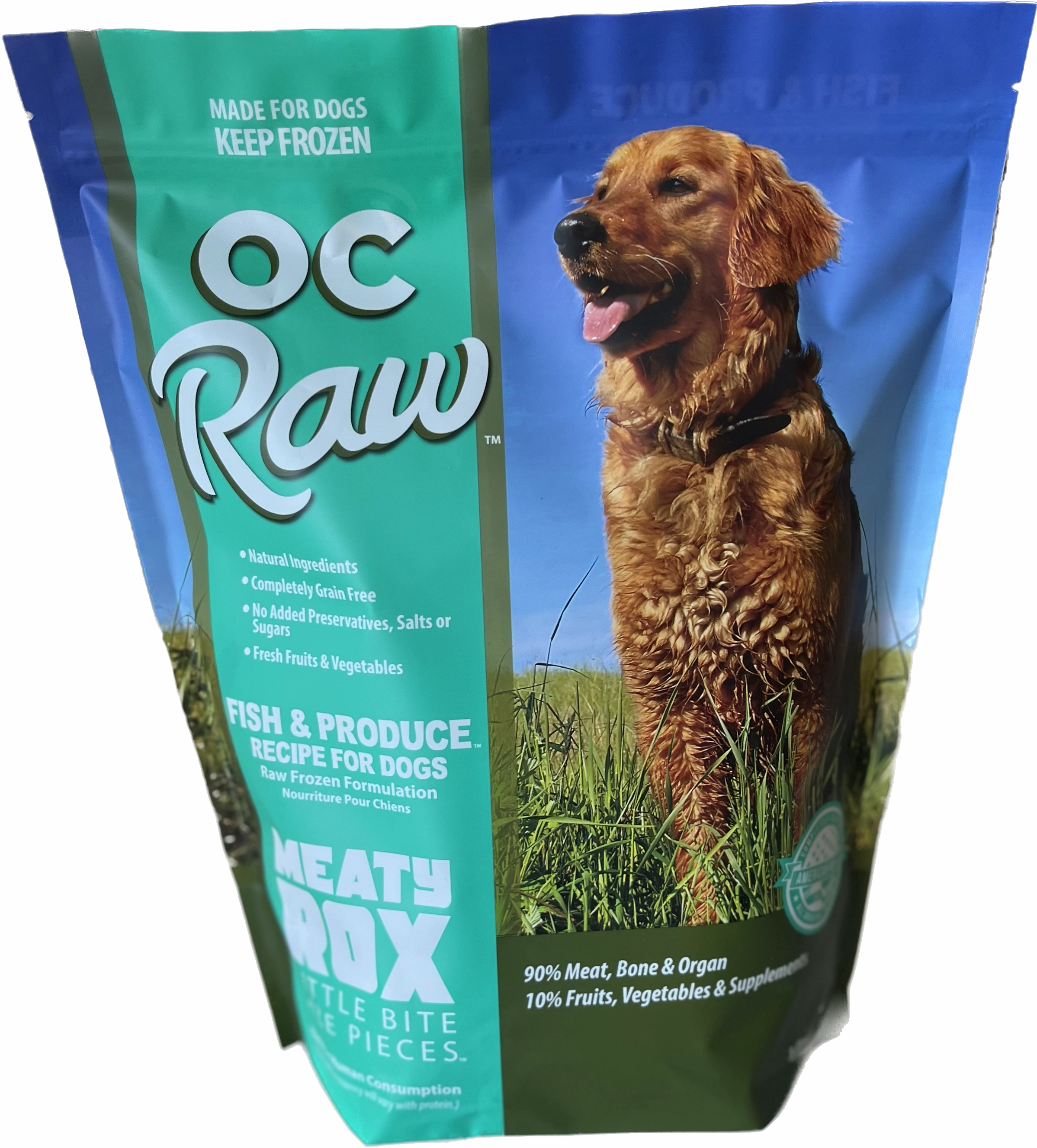OC Raw Frozen Dog Food Meaty Rox - Fish & Produce