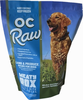 OC Raw Frozen Dog Food Meaty Rox - Lamb & Produce