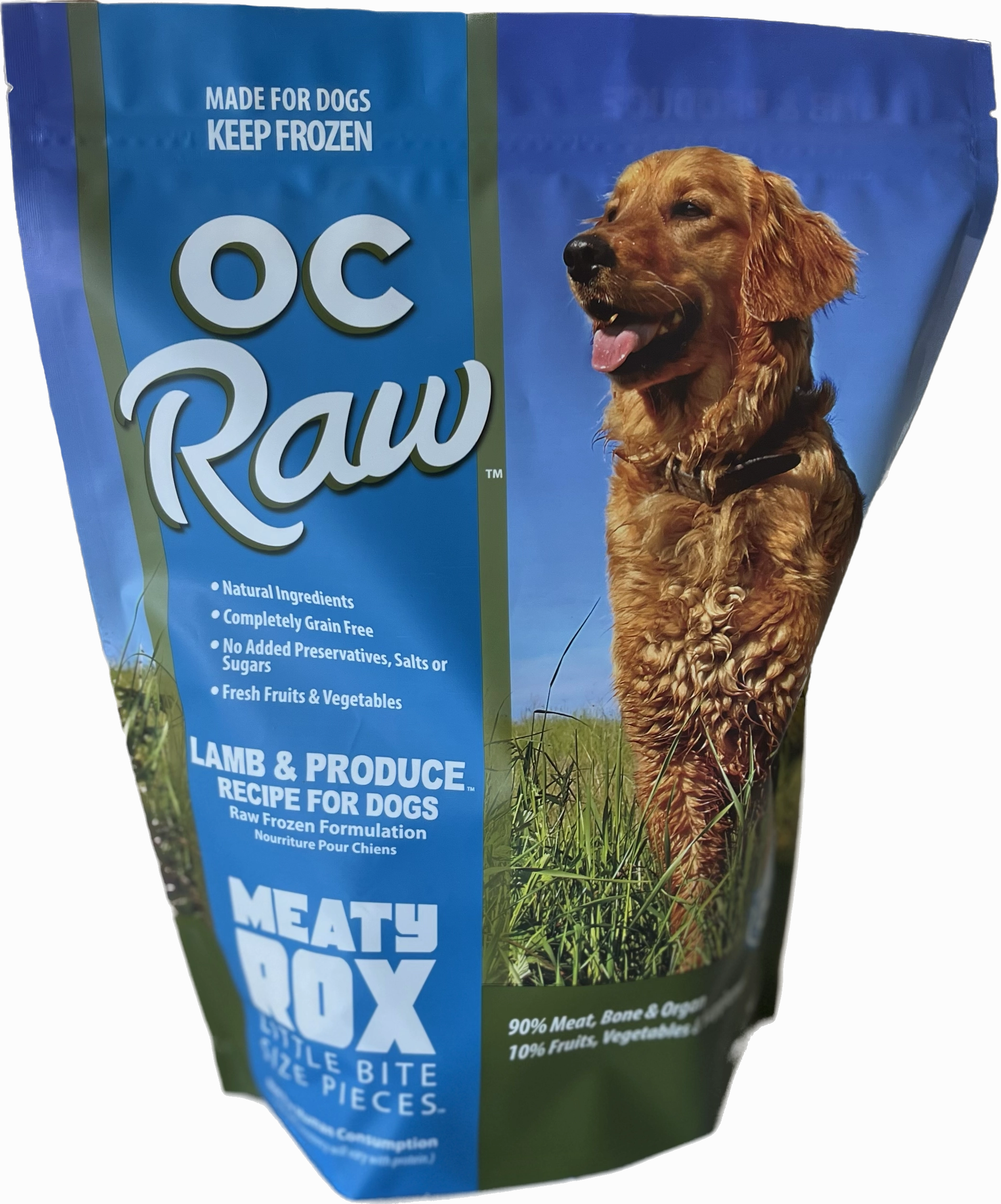 OC Raw Frozen Dog Food Meaty Rox - Lamb & Produce