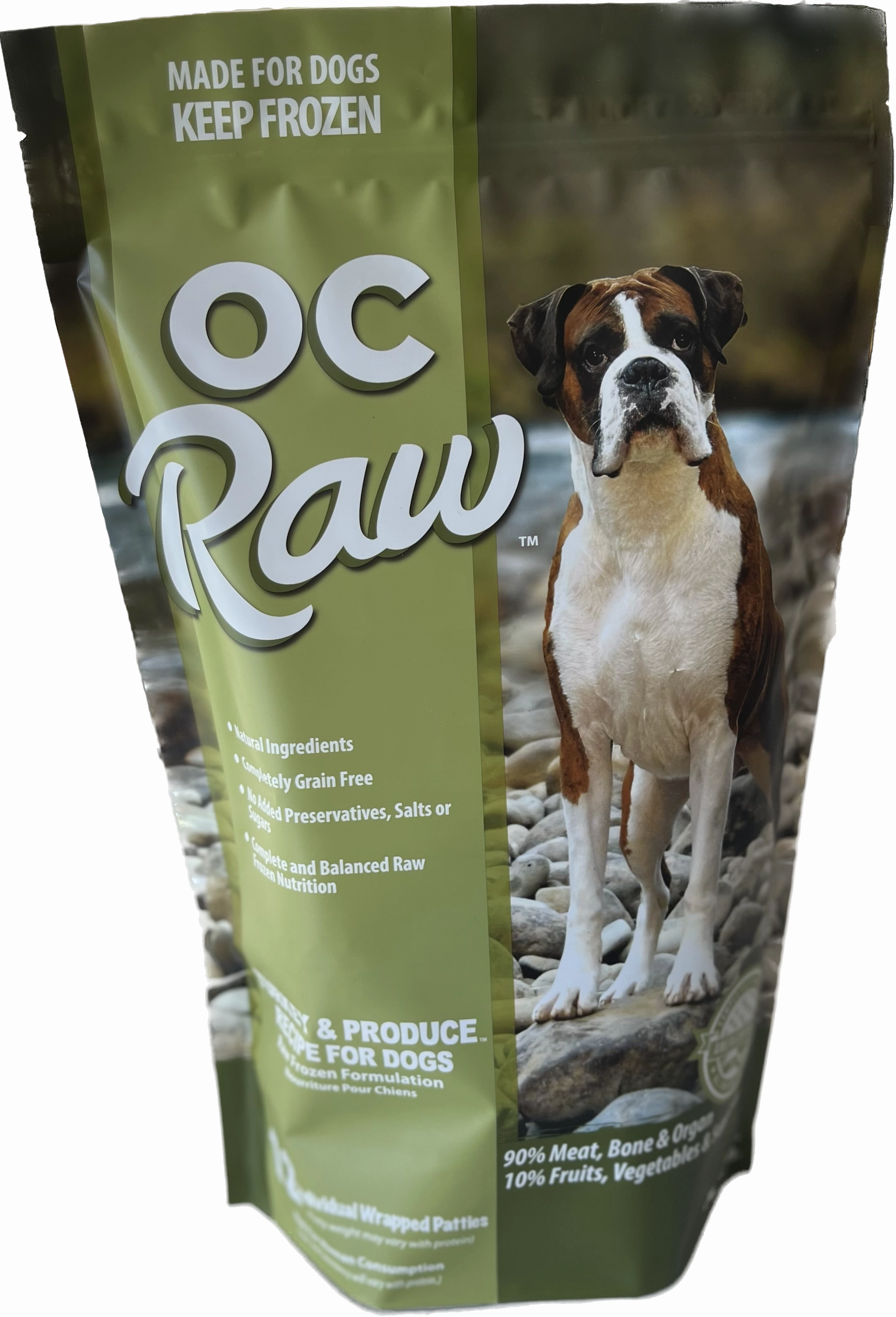 OC Raw Frozen Dog Food Patties Turkey & Produce 6lb Bag