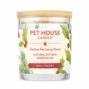 One Fur All Pet House 9oz Candle - Hollyberry