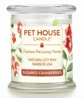 One Fur All Pet House 9oz Candle - Sugared Cranberries