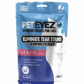 Pet Eyez Vitamin Treats for Cats Freeze Dried Whitefish 1oz Bag