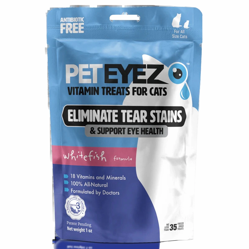 Pet Eyez Vitamin Treats for Cats Freeze Dried Whitefish 1oz Bag