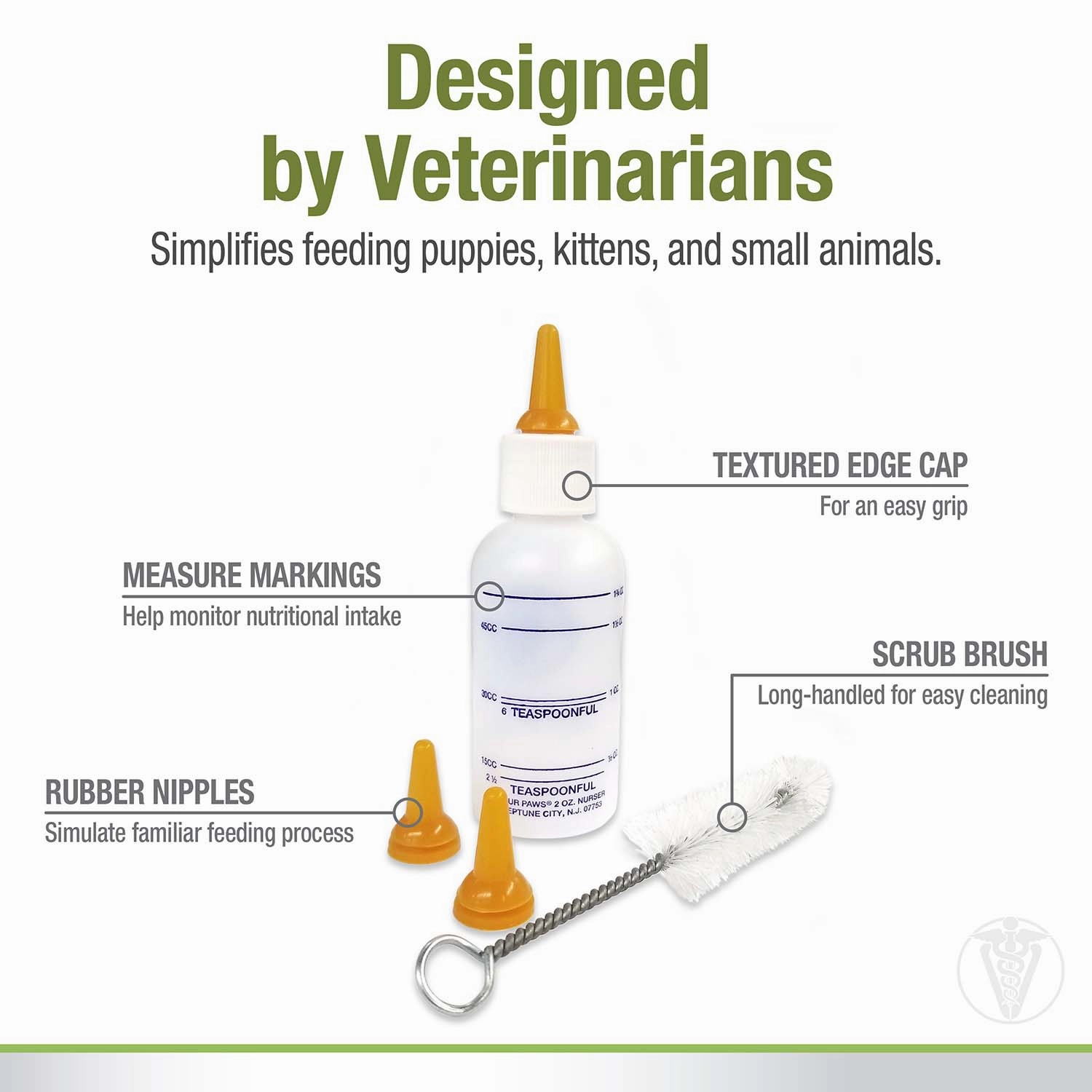 Pet Nursing Kit, Bottle and Brush, 2 oz