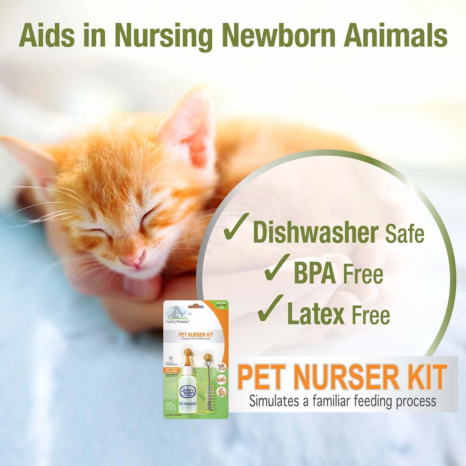 Pet Nursing Kit, Bottle and Brush, 2 oz