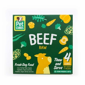 PetCubes Raw Beef Grain-Free Frozen Dog Food 2.25kg