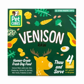 PetCubes Raw Venison Grain-Free Frozen Dog Food 2.25kg