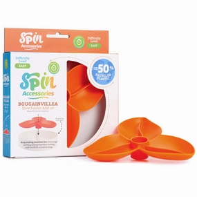 PetDreamHouse SPIN Accessories Interactive Slow Feeder Add-On For Cats & Dogs (Orange Bougainvillea)