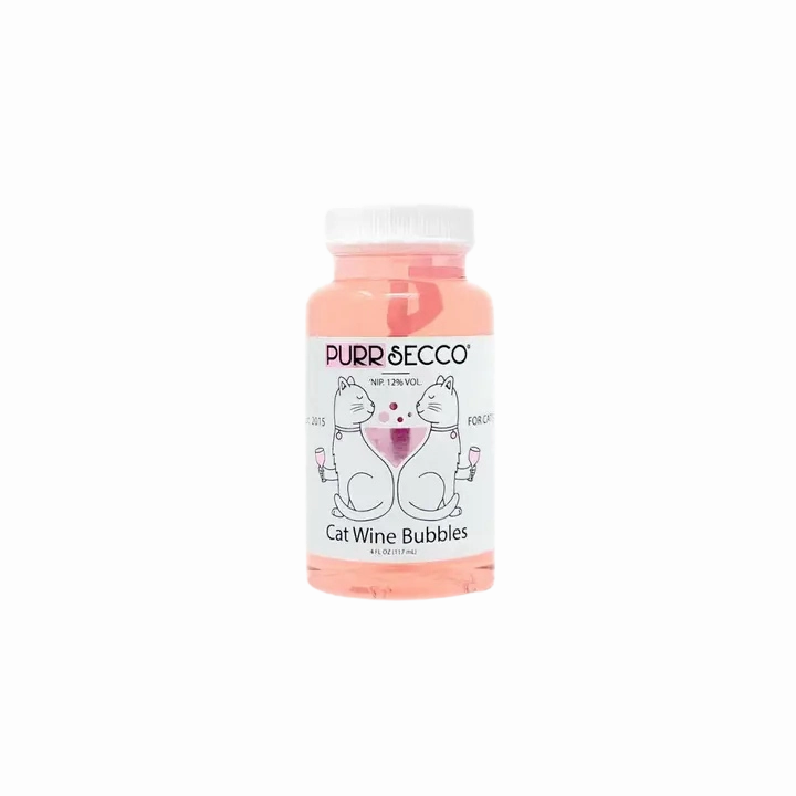 PetWineShop Purrsecco Cat Wine Bubbles Non-Toxic Catnip Bubbles for Cats