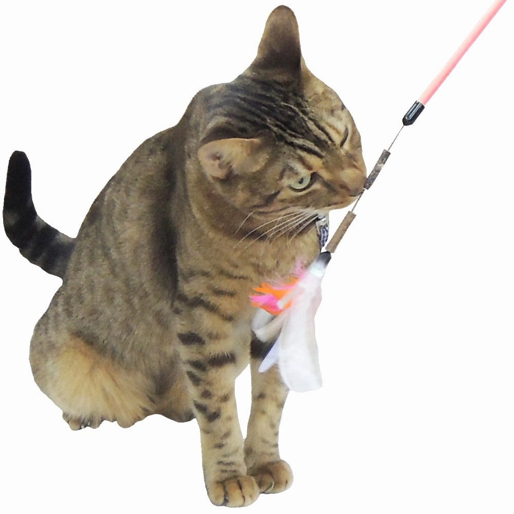 Petz Route Rustling Sounds With Silvervine Cat Wand Toy (Pink)
