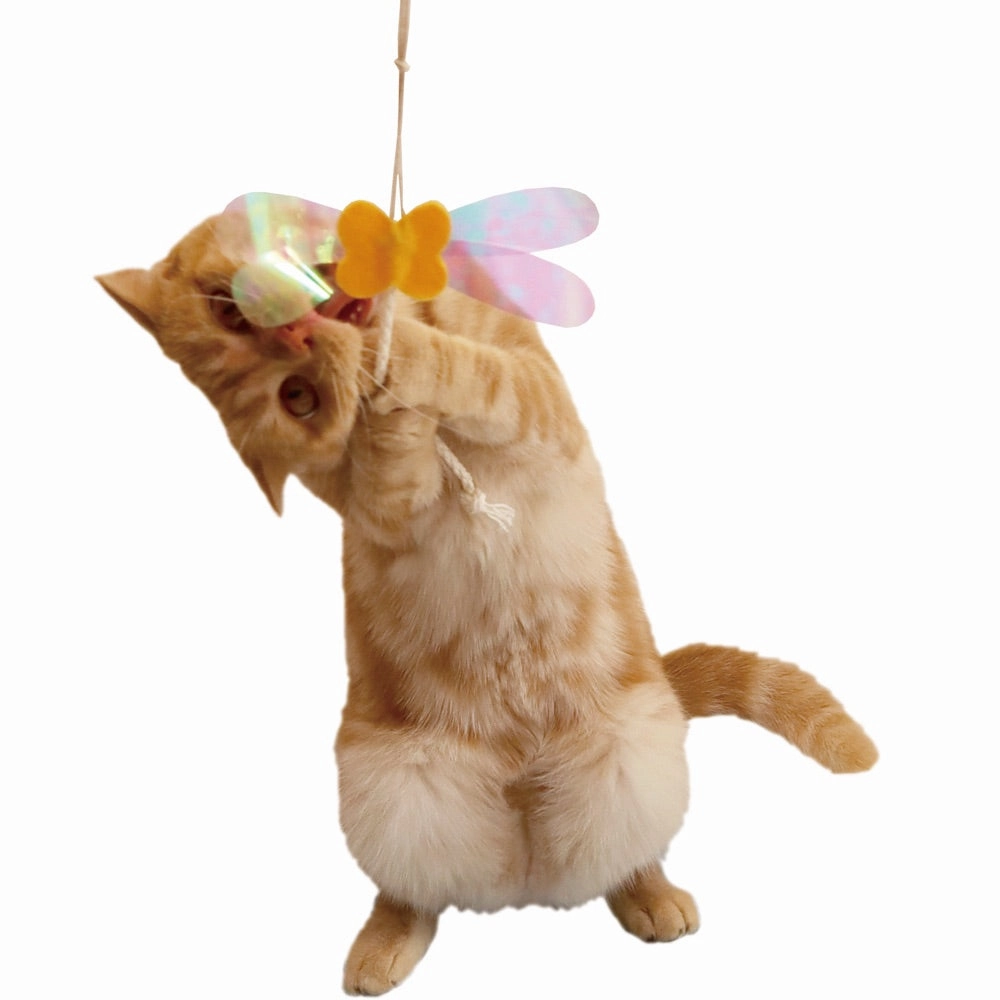 Petz Route Rustling With Paper String Cat Wand Toy (Butterfly)